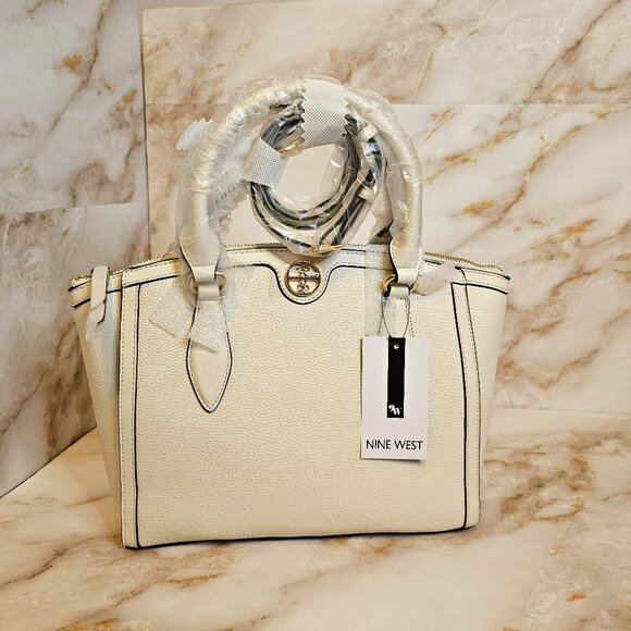 Nine West Handbags - Nine West Kyelle Medium Jet Set Satchel Bag, Cream, NWT